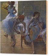 Dancers On A Bench, 1898 Wood Print