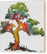 Rainbow Tree Daniel Adams Wood Print
