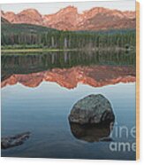 Dawn Over Sprague Lake In Rocky Mountain National Park Wood Print