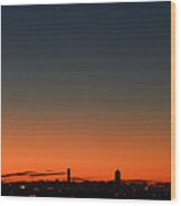 Dawn Sky Over Boston Wood Print