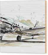Dc3 Airplane Wood Print