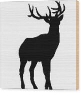 Deer Figurine Silhouette Watercolor Art Print Painting Wood Print