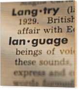 Definition Of Language In Dictionary Wood Print