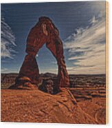 Delicate Arch Afternoon Glow Wood Print
