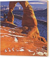Delicate Arch Sunset Wood Print
