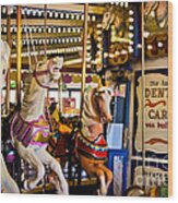 Dentzel Looff Antique Carousel Wood Print