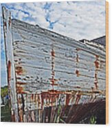 Derelict Workboat In Greenbackville Wood Print