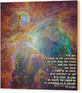 Desiderata - Child Of The Universe - Space Wood Print