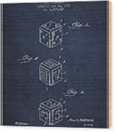 Dice Apparatus Patent From 1925 - Navy Blue Wood Print