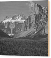 1m3476-quadra And Babel Mountains-bw Wood Print
