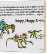 Dinosaur Kids Birthday Wood Print