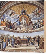 Disputation Of The Eucharist Wood Print