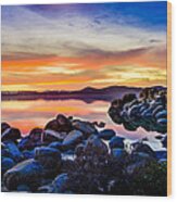 Diver's Cove Lake Tahoe Sunset Wood Print