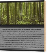 Do It Anyway Bamboo Forest Wood Print