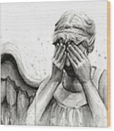 Doctor Who Weeping Angel Don't Blink Wood Print