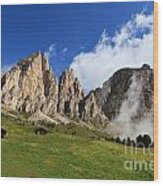 Dolomites In Badia Valley Wood Print