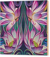 Double Floral Fantasy 2 Wood Print