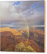 Rainbow  At Kanab Pt, Grand Canyon Wood Print