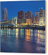 Downtown Minneapolis Skyline Hennepin Avenue Bridge Wood Print