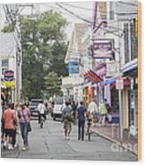 Downtown Scene In Provincetown On Cape Cod In Massachusetts Wood Print