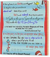Dr Seuss - Quotes To Change Your Life Wood Print
