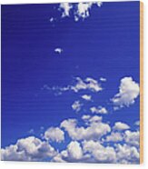 Dramatic Clouds And Blue Sky Wood Print