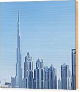 Dubai Cityscape Wood Print