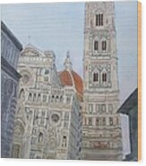 Duomo Florence In Color Wood Print