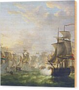 Dutch And English Fleets Wood Print