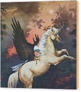 Eagle And The Unicorn Wood Print