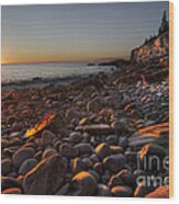 Early Morning On A Stone Beach Wood Print