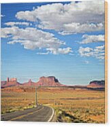 Early Morning Sky Monument Valley Wood Print