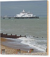 Eastbourne Beach And Pier Wood Print