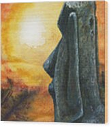 Easter  Island  Enigma Wood Print