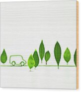 Eco-car Shaped   Electric Cord With Wood Print