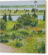 Edgartown Light Wood Print