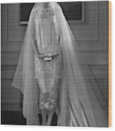 Edna Johnson In A Bridal Gown Wood Print