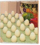 Eggs On Parade Wood Print