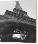 Eiffel Tower B/w Wood Print