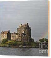 Eilean Donan With A Rainbow Wood Print