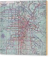 Electric Car And Bus Routes In L.a Wood Print