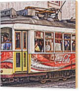 Electric Trolly Of Lisbon Wood Print