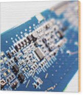 Electronic Circuit Board Wood Print