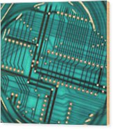 Electronic Printed Circuit Board Wood Print