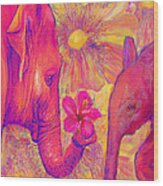 Elephant Love Wood Print