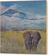 Elephant Savanna Wood Print