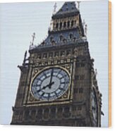 Elizabeth Tower Clock Wood Print