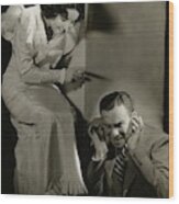 Entertainers George Burns And Grace Allen Wood Print