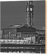 Erie Lackawanna Terminal Hoboken Bw Wood Print