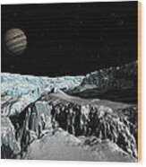 Europa's Icefield  Part 2 Wood Print